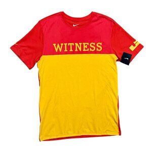 Nike Lebron James Los Angeles Lakers Witness Red & Yellow T-Shirt, Men's Medium